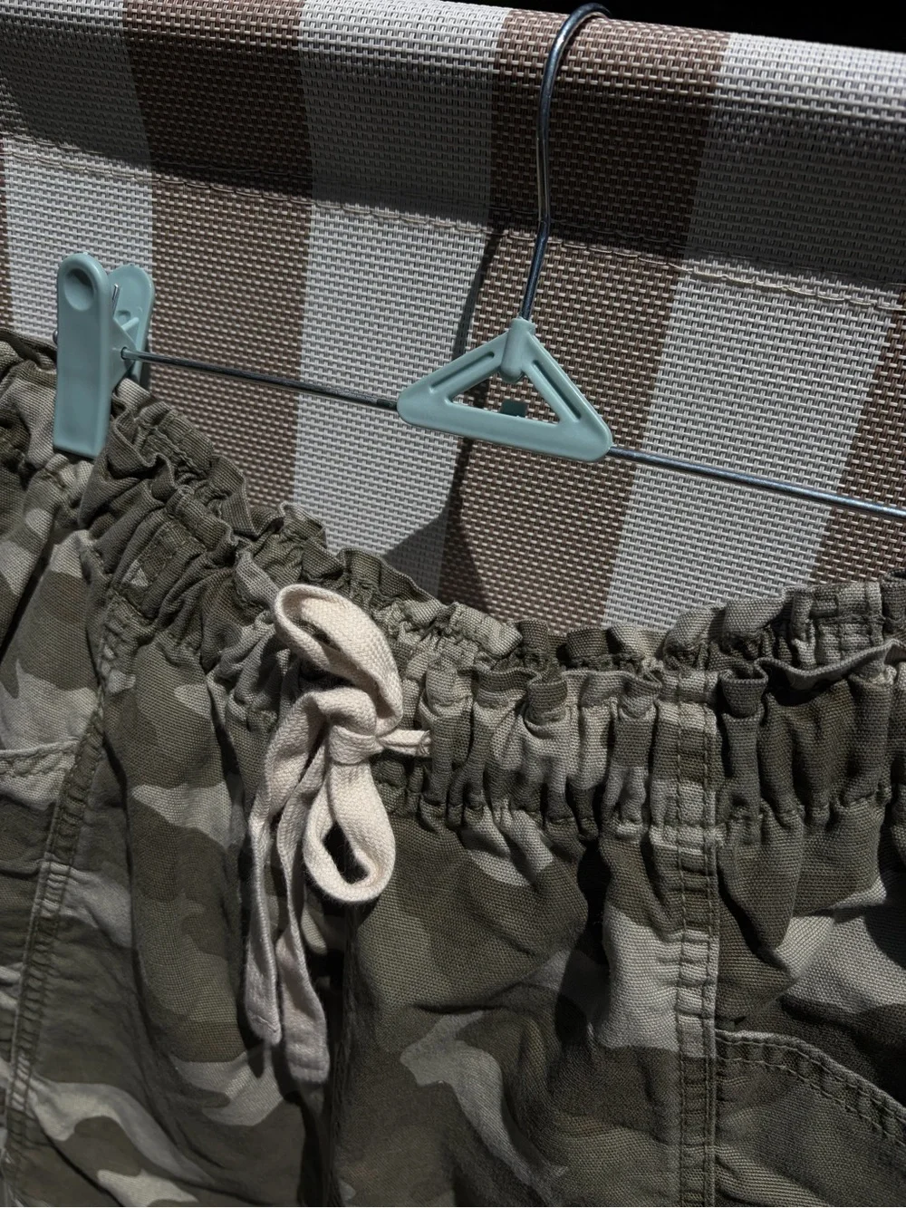 aerie Olive Camo Drawstring Utility Shorts - Picture 2 of 11